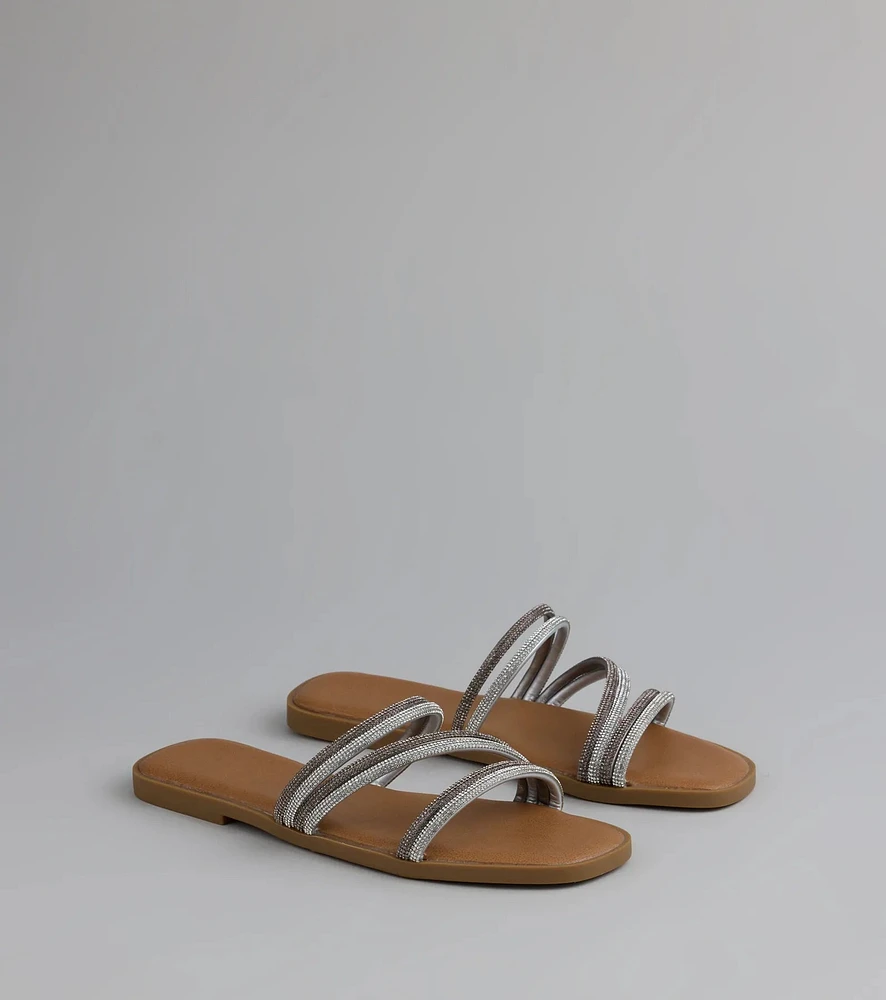 Sparkling Delight Rhinestone Strappy Sandals