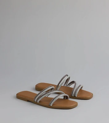 Sparkling Delight Rhinestone Strappy Sandals