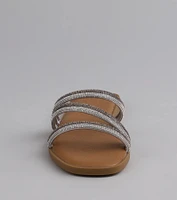 Sparkling Delight Rhinestone Strappy Sandals