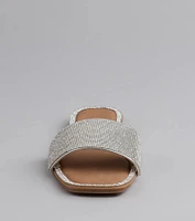 Dazzle Me Rhinestone Square Toe Sandals