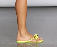 Bow Knows Studded Jelly Sandals