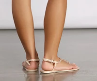 Rhinestone T-Strap Jelly Sandals