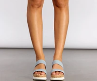 On The Move Double Band Platform Sandals