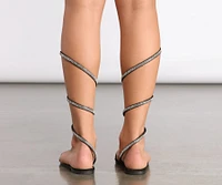 Wrapped Rhinestones Wrap Sandals