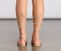 Wrapped Rhinestones Wrap Sandals