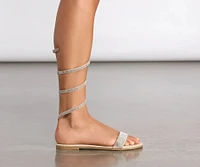 Wrapped Rhinestones Wrap Sandals