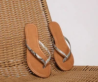 Basic Snake Print Thong Sandals