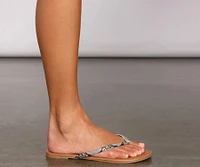 Basic Snake Print Thong Sandals