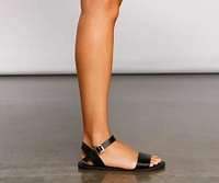 Basic Vibes Faux Leather Strap Sandals