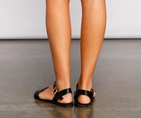 Basic Vibes Faux Leather Strap Sandals