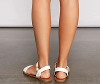 Basic Vibes Faux Leather Strap Sandals