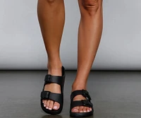 On Trend Double Buckle Sandals