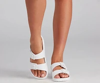 On Trend Double Buckle Sandals
