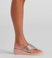 Standout Glam Thong Wedge Sandals