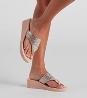 Standout Glam Thong Wedge Sandals