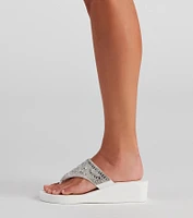 Standout Glam Thong Wedge Sandals