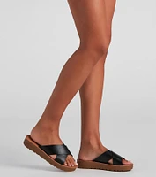 Comfort Slides Criss-Cross Sandals