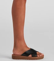 Comfort Slides Criss-Cross Sandals