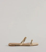 All Time Favorite Strappy Metallic Flat Sandals