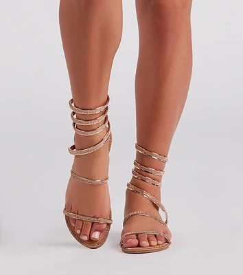 Level Up Rhinestone Spiral Sandals