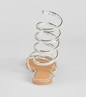 Level Up Rhinestone Spiral Sandals
