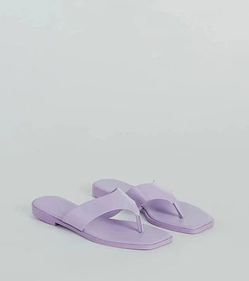 Cute Trendsetter Thong Strap Faux Leather Sandals