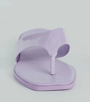Cute Trendsetter Thong Strap Faux Leather Sandals