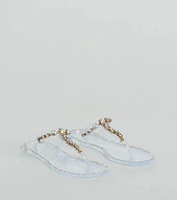 Glam Up Gemstone Strap Jelly Sandals
