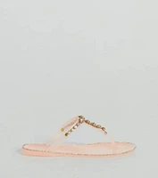 Glam Up Gemstone Strap Jelly Sandals
