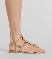 Glam Perfection Rhinestone Butterfly Metallic Sandals