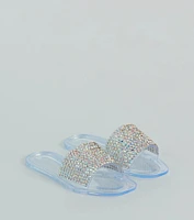 Slip Into Luxury Rhinestone Flat Jelly Sandals