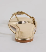 Beachy-Chic Shell Thong Strap Sandals