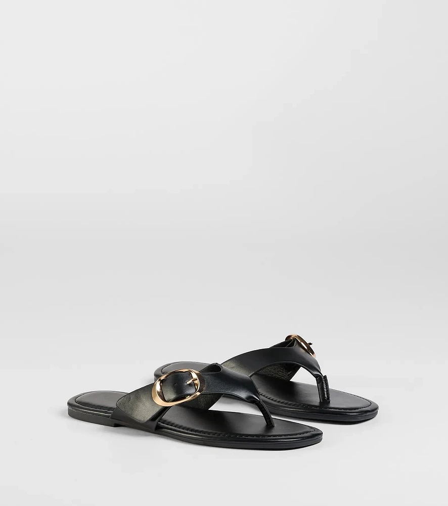 Statement Gleam Buckle Thong Sandals