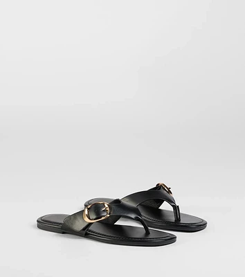 Statement Gleam Buckle Thong Sandals