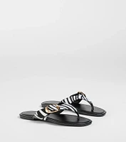 Statement Gleam Buckle Thong Sandals