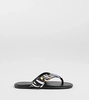 Statement Gleam Buckle Thong Sandals