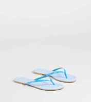 Cutie Vibe Gingham Print Thong Strap Sandals