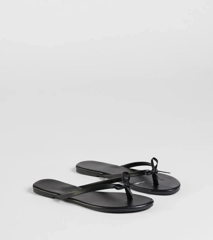 Perfect Pair Bow Detail Thong Strap Sandals