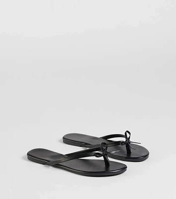Perfect Pair Bow Detail Thong Strap Sandals