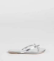 Perfect Pair Bow Detail Thong Strap Sandals