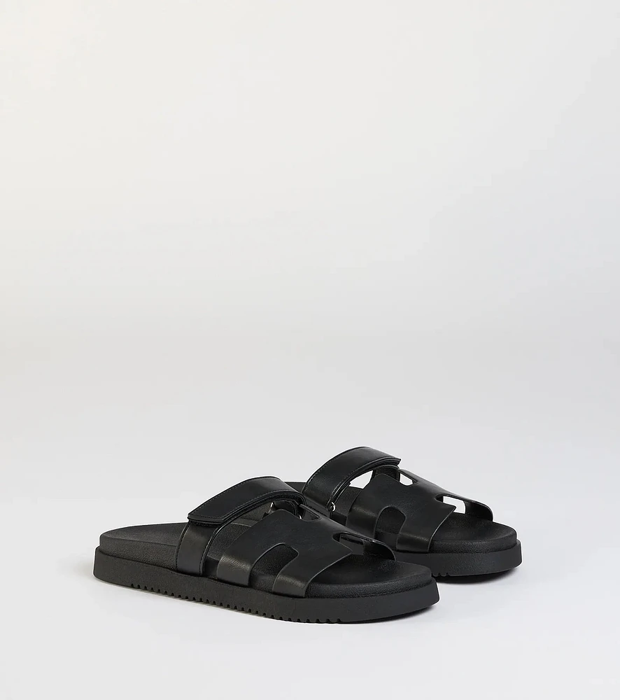 Sunny Vibe Cutout Strappy Slide Sandals