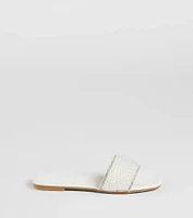 Ever So Chic Rhinestone Pearl Sandals
