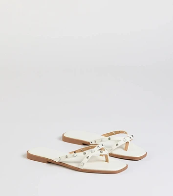 Stylishly Glam Strappy Rhinestone Pearl Sandals