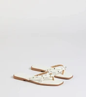 Stylishly Glam Strappy Rhinestone Pearl Sandals