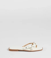 Stylishly Glam Strappy Rhinestone Pearl Sandals