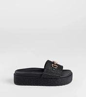 Slide Into Spring Platform Straw Sandals