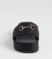 Slide Into Spring Platform Straw Sandals