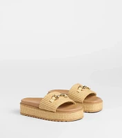 Slide Into Spring Platform Straw Sandals