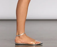 Excuse Me Miss Clear Chrome Flats