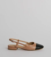 New Expression Square Toe Slingback Patent Flats